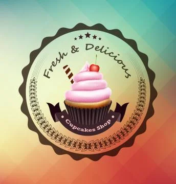 Cupcake label Illustrazione stock