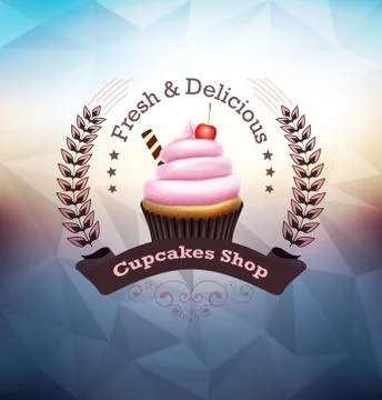 Cupcake label Stock Illustration