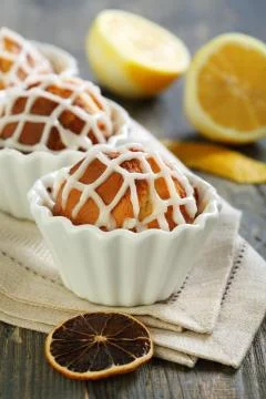 Cupcake with lemon and ginger. Stock Photos