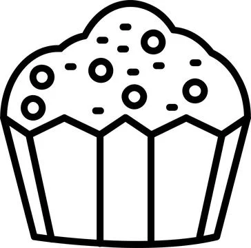 Cupcake Line Icon Design Stock Illustration