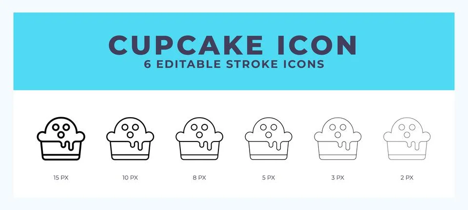 Cupcake line icon with different stroke. Vector illustration. Stock Illustration