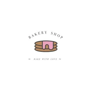 Cupcake logo concept in simple style Stock Illustration