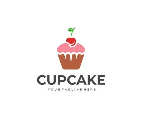 Cupcake Logo Design. Muffin Vector Design. Sweet Pastries Illustration Stock Illustration