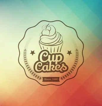 Cupcake logo sticker Stock Illustration