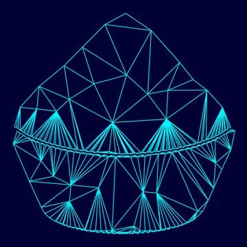Cupcake low poly triangulation triangulated polygonal electric cyan blue vibr Stock Illustration
