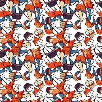 Cupcake, macaron, shortbread. Seamless pattern. Seamless background cakes. Cute Illustrazione stock