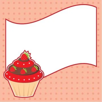Cupcake with message cloud. frame for a photo, form Stock Illustration