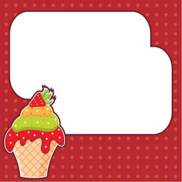 Cupcake with message cloud. frame for a photo, form Stock Illustration