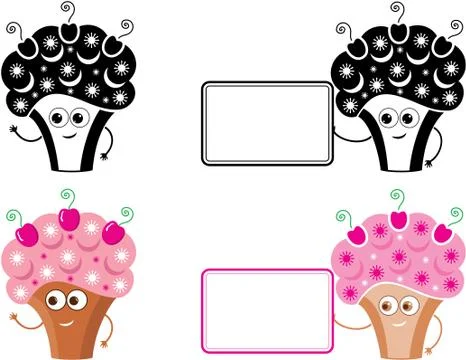 Cupcake with message. icon Stock Illustration