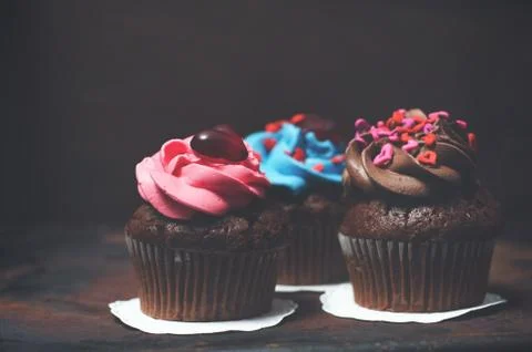 Cupcake with Mini-Hearts Stock Photos