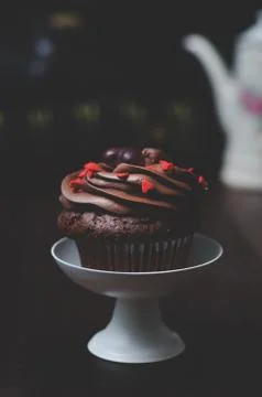 Cupcake with Mini-Hearts Stock Photos