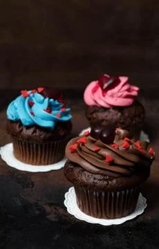 Cupcake with Mini-Hearts Stock Photos