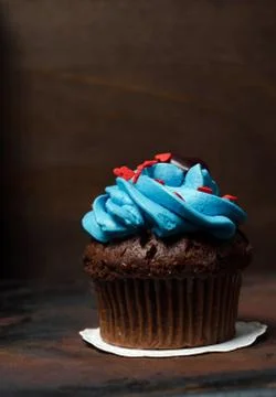 Cupcake with Mini-Hearts Stock Photos