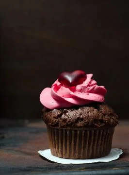Cupcake with Mini-Hearts Stock Photos