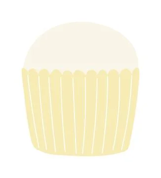 Cupcake, muffin in baking paper cup illustration isolated Stock Illustration