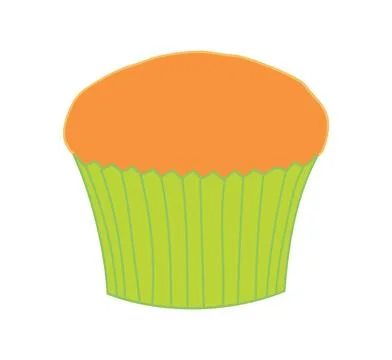 Cupcake, muffin in baking paper cup illustration isolated. Stock Illustration