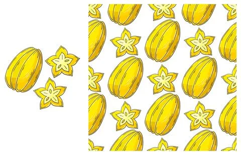 Cupcake, muffin. Set of element and seamless pattern Illustrazione stock