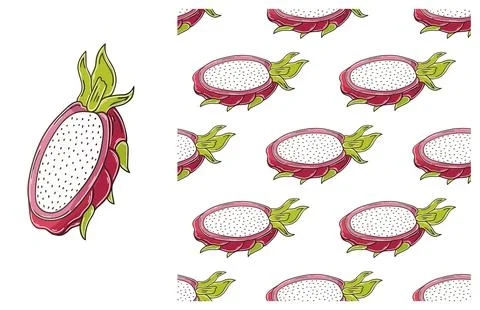 Cupcake, muffin. Set of element and seamless pattern Stock Illustration