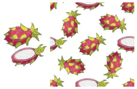 Cupcake, muffin. Set of element and seamless pattern Stock Illustration