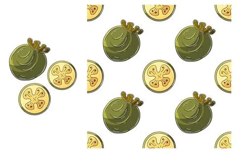 Cupcake, muffin. Set of element and seamless pattern Illustrazione stock