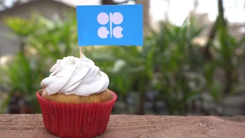 Cupcake with OPEC flag Stock Footage 102593623