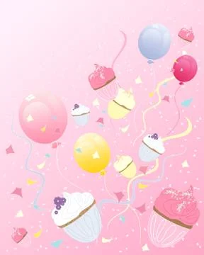 Cupcake party Stock Illustration