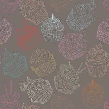 Cupcake pattern Stock Illustration