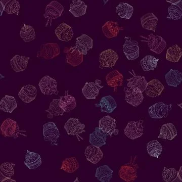 Cupcake pattern Stock Illustration