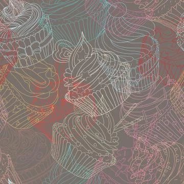 Cupcake pattern Illustrazione stock
