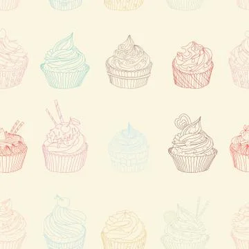 Cupcake pattern Stock Illustration