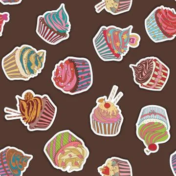 Cupcake pattern Illustrazione stock