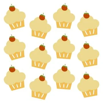 Cupcake pattern Stock Illustration