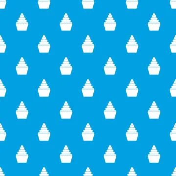 Cupcake pattern seamless blue Illustrazione stock