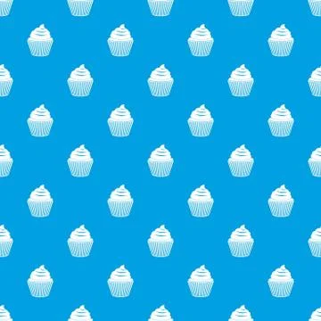 Cupcake pattern seamless blue 스톡 일러스트