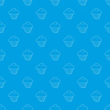 Cupcake pattern seamless blue Illustrazione stock