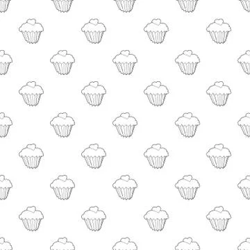Cupcake pattern seamless Illustrazione stock