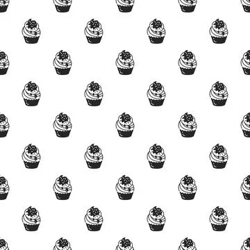 Cupcake pattern seamless Illustrazione stock