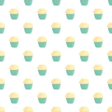 Cupcake pattern seamless sweet dessert background wallpaper Stock Illustration