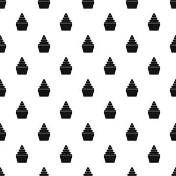 Cupcake pattern, simple style Illustrazione stock