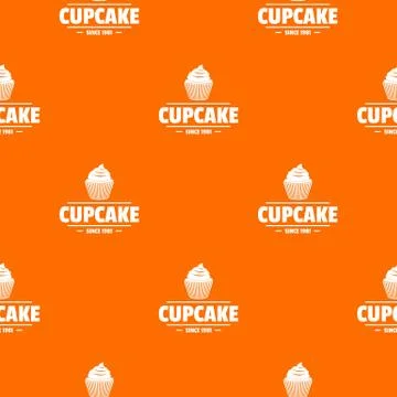 Cupcake pattern vector orange Stock Illustration