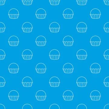 Cupcake pattern vector seamless blue Illustrazione stock