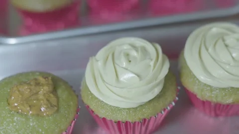 Cupcake - Pistachio Cupcakes Stock Footage 321653497