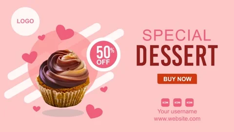 Cupcake product promotion Stock Footage 159115521