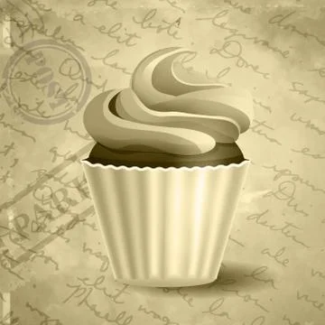 Cupcake Retro style Illustrazione stock