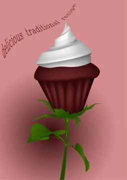 Cupcake as rose Stock Illustration