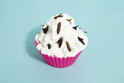 Cupcake rose thorns blue Stock Photos