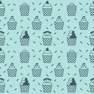 Cupcake seamless background Illustrazione stock
