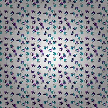Cupcake seamless pattern. Cute birthday background on violet, blue and white. Wr 스톡 일러스트