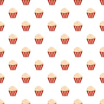 Cupcake seamless pattern featuring sweet dessert pastries Stock Illustration
