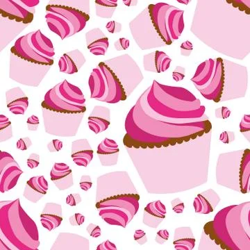 Cupcake seamless pattern Stock Illustration